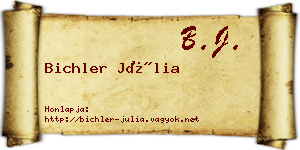 Bichler Júlia névjegykártya